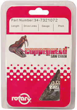 COPPER HEAD SAW CHAIN .050 .325 72 LKS SEMI-CHISEL WITH BUMPER LINK 