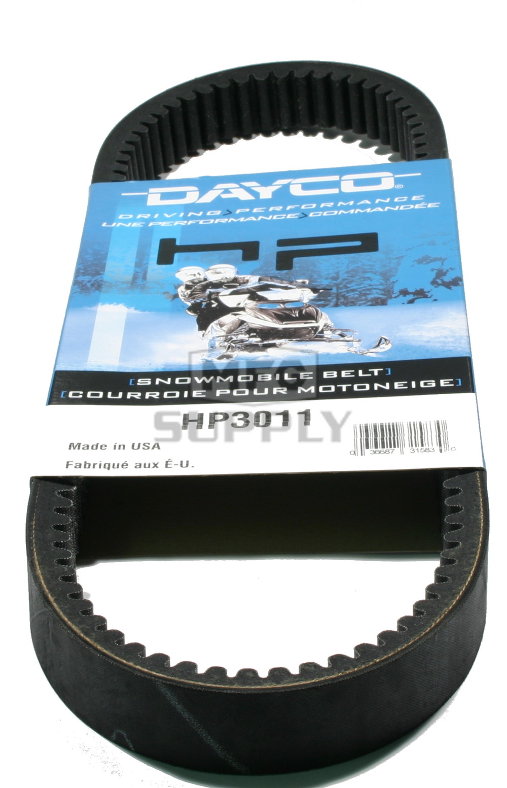 John Deere Dayco HP (High Performance) Belt. Fits 72-77 John Deere  Snowmobiles.
