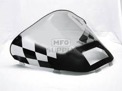 479-472-60 - Ski-Doo med-low Black Checkerboard on Smoke Windshield. S-2000 Chassis with Lampbase Pod.