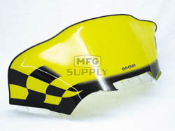 479-479-77 - Ski-Doo Med-Low Flared Black Checkerboard on Yellow Windshield for ZX Chassis.