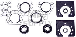 AZ1863 - Live Axle Bearing Kit with 3 Hole Flangette for 1-1/4" Axle. With standard axle bearings.