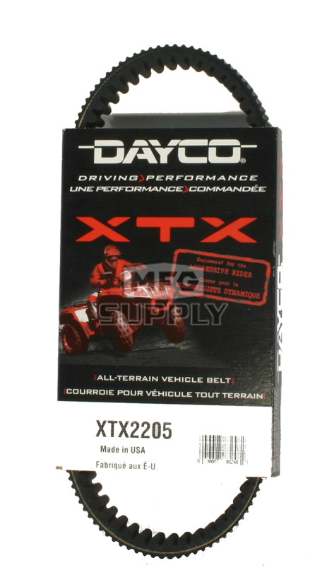 XTX2205 - Yamaha Dayco XTX (Xtreme Torque) Belt. Fits Yamaha Kodiak, Bruins, Grizzly 400/450 & Rhino 450 models.