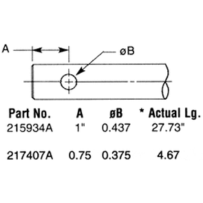 215934A - Differential Output Shaft. 1" diameter w/splines. 27.73" long