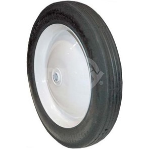 6-285 - 10" X 1.75" Steel Wheel with 1/2" ID Ball Bearing (Rib Tread)