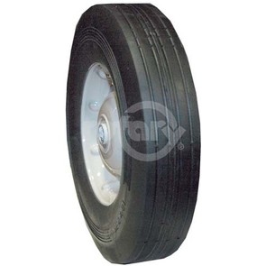 6-289 - 10" X 2.75" Steel Wheel with 5/8" ID Ball Bearing (Rib Tread)