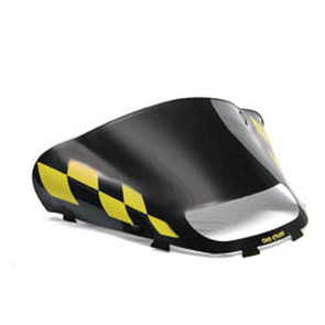 479-475-57 - Ski-Doo Med-Low Flared Yellow Checkerboard on Black Windshield. For CK-3 Chassis.
