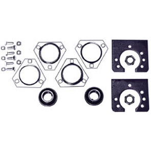 AZ1864 - Live Axle Bearing Kit with 3 Hole Flangette for 1-1/4" Axle. With free spinning axle bearings.